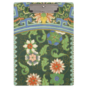 Carpeta De Pinza Antiguo patrón chino de cloisonné: jade verde