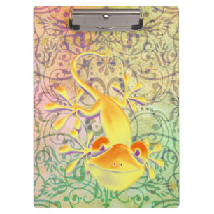Carpeta De Pinza Antiguo Patrón de Adorno ART + Gecko Sonriente