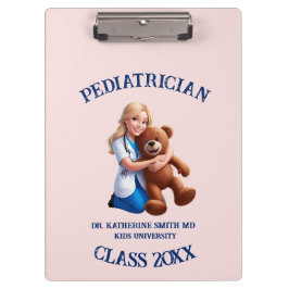 Carpeta De Pinza antistress pediatrician teddy bear pink university
