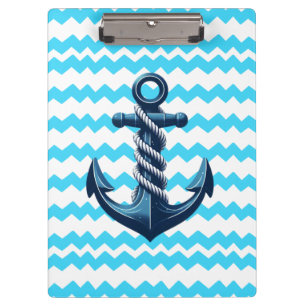 Carpeta De Pinza Anuncio azul con olas azules