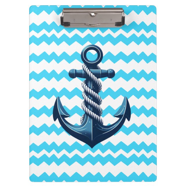 Carpeta De Pinza Anuncio azul con olas azules (Anverso)
