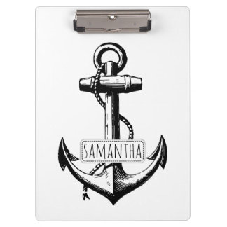 Carpeta De Pinza Anuncio blanco y negro y nombre náutico