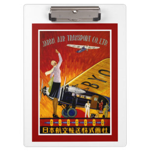 Carpeta De Pinza Anuncio japonés de la línea aérea del vintage
