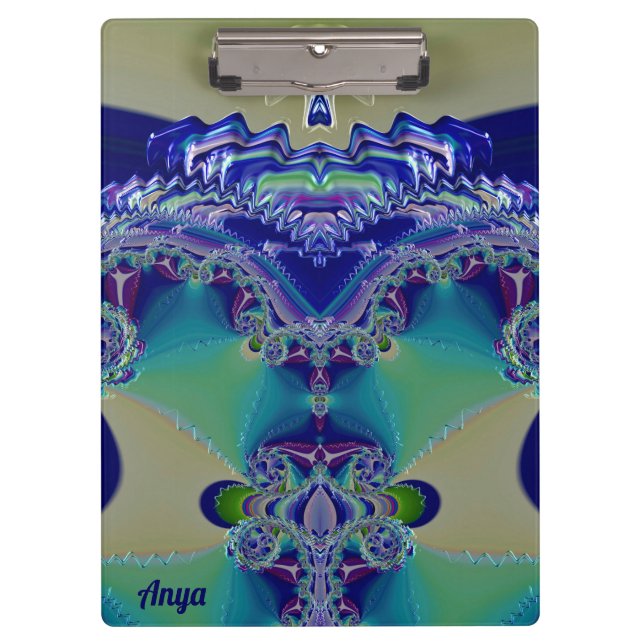 Carpeta De Pinza ¡ANYA ~ WOW! ¡EXTRAÑO! Azul amarillo Aqua y verde (Anverso)