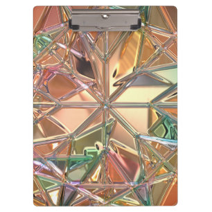 Carpeta De Pinza Apariencia de vidrio emplomado abstracto rosa dora