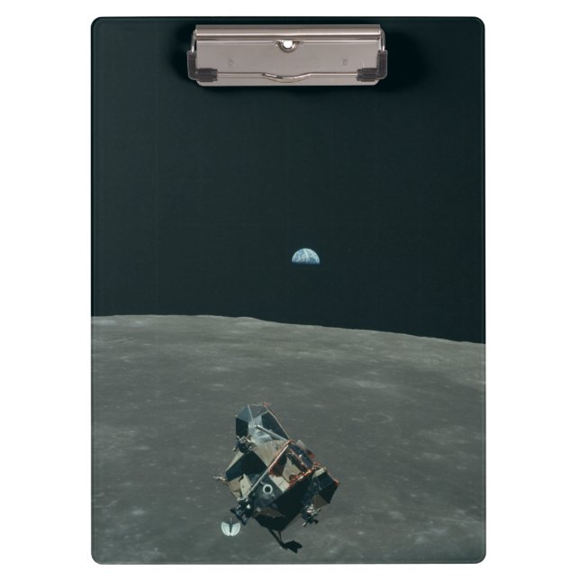 Carpeta De Pinza Apollo Lunar Lander y Earrise Over Moon (Anverso)
