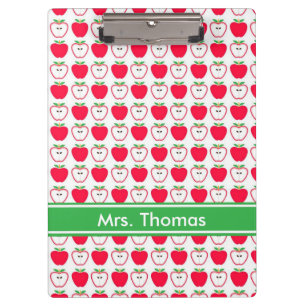Carpeta De Pinza Apple rojo y blanco personalizó el tablero