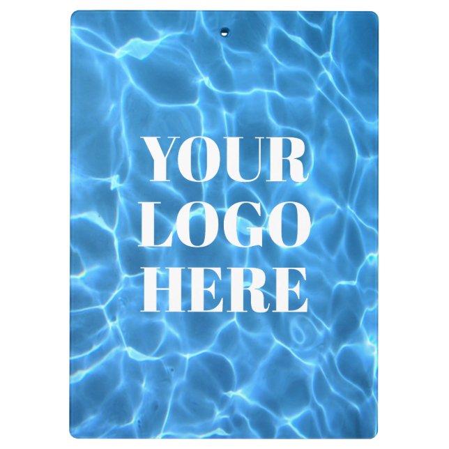 Carpeta De Pinza Aqua Blue Swimming Pool Photo for Your Logo (Reverso)
