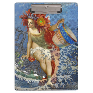 Carpeta De Pinza Aquarius Mermaid Arte Gótico Azul