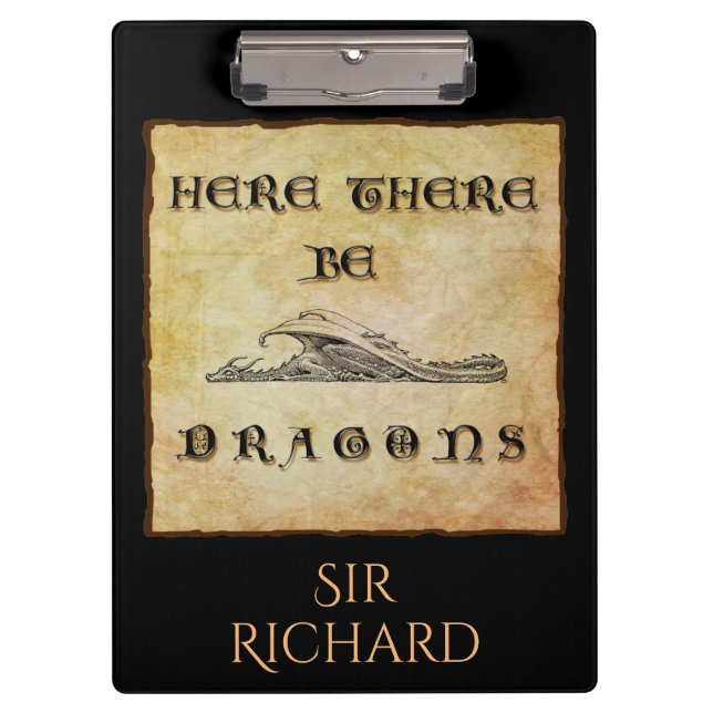 Carpeta De Pinza Aquí Hay Dragones Personalizados (Anverso)