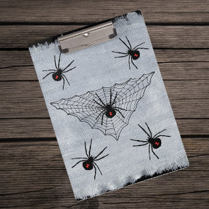 Carpeta De Pinza Araña Viuda Negra Telaraña Halloween Gótico