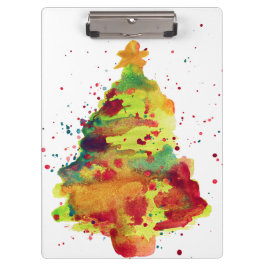 Carpeta De Pinza Árbol de Navidad acuarela, de dos lados, personali