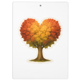 Carpeta De Pinza Árbol otoñal con forma de corazón