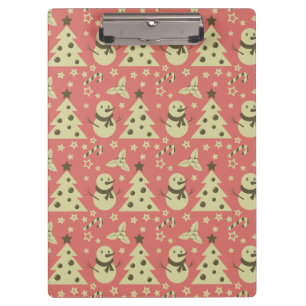 Carpeta De Pinza Árboles de Navidad retro estrella de berry caramel