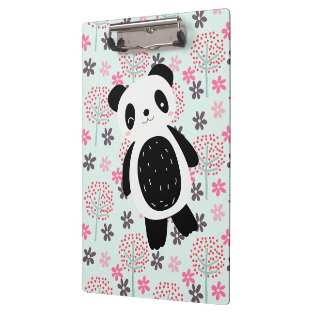 Carpeta De Pinza Árboles, flores y osos panda (Izquierda)