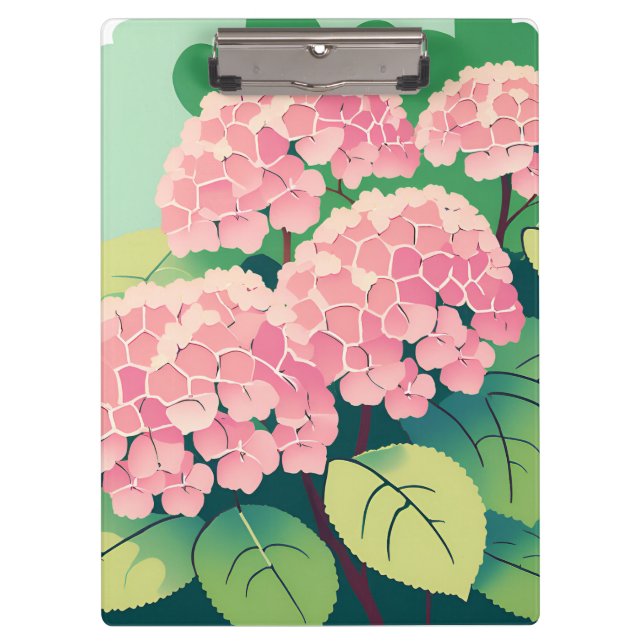 Carpeta De Pinza Arbusto de Hortensia Rosa (Anverso)