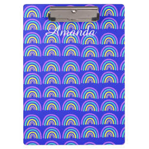 Carpeta De Pinza Arcoiris amarillo, azul y púrpura