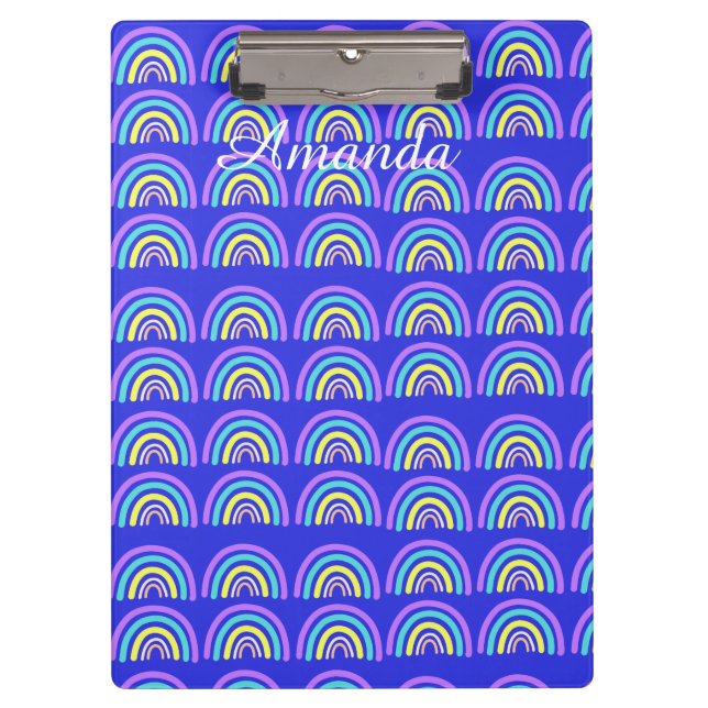 Carpeta De Pinza Arcoiris amarillo, azul y púrpura (Anverso)