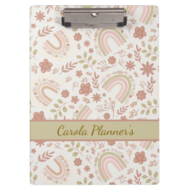 Carpeta De Pinza Arcoíris Boho Personalizado  (Anverso)