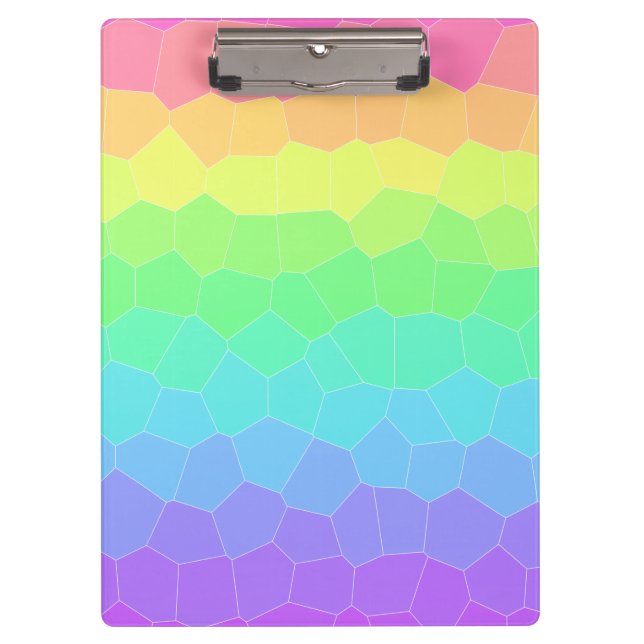 Carpeta De Pinza Arcoiris Brillante Gradiente Geométrico (Anverso)