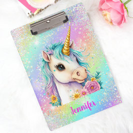 Carpeta De Pinza Arcoiris mágico unicornio
