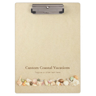 Carpeta De Pinza Arena de playa con Seashells Business