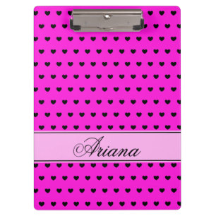Carpeta De Pinza Ariana - Plantilla de nombre personalizado, rosa l