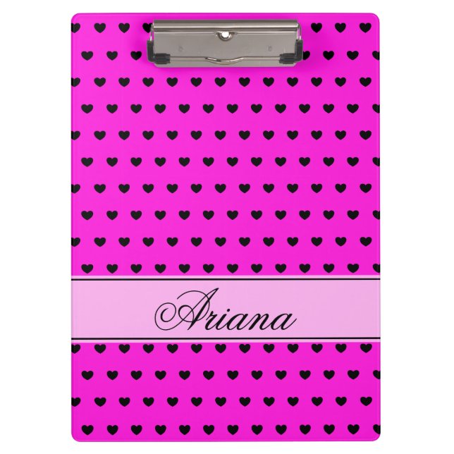 Carpeta De Pinza Ariana - Plantilla de nombre personalizado, rosa l (Anverso)