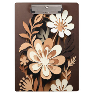 Carpeta De Pinza Armonía Floral de Papel Cortado en Capas