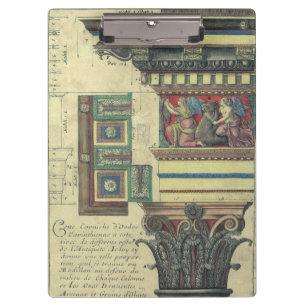 Carpeta De Pinza Arquitectura antigua, columna con moldura de corni