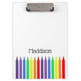 Carpeta De Pinza ART, cirayones de cera arcoiris y tu nombre