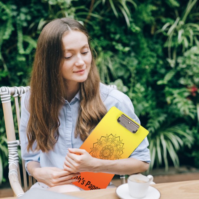 Carpeta De Pinza Art Deco Naranja Amarillo Mandala (Subido por el creador)
