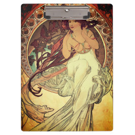 Carpeta De Pinza Art Nouveau Alphonse Mucha elegante mujer cosecha
