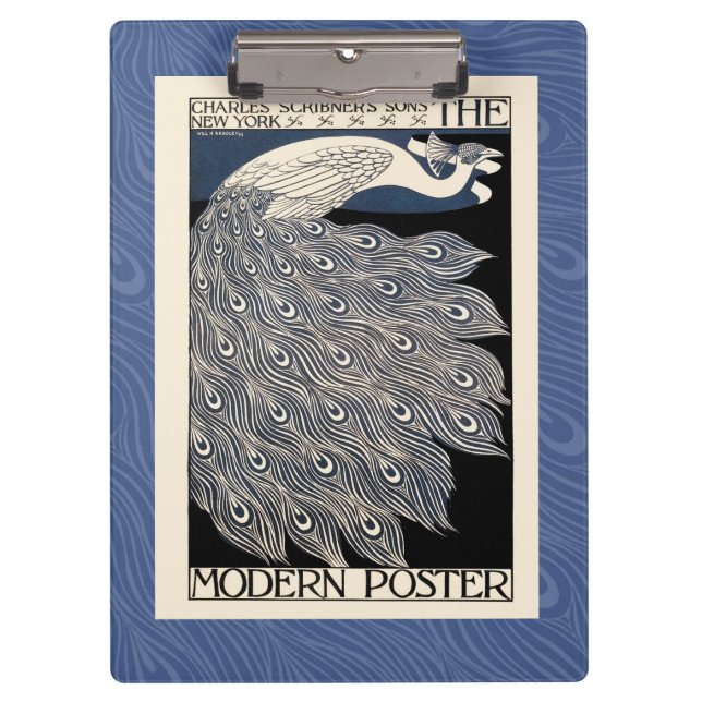 Carpeta De Pinza Art Nouveau azul de Peacock (Anverso)