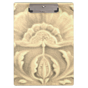 Carpeta De Pinza Art Nouveau jugendstil flor azulejo dorado crema
