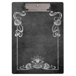 Carpeta De Pinza Art Nouveau luce ante elegante loto gris plateado