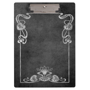 Carpeta De Pinza Art Nouveau luce ante elegante loto gris plateado