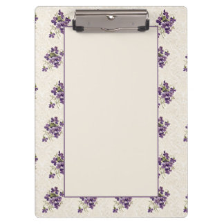 Carpeta De Pinza Art Nouveau Violet Floral Pattern