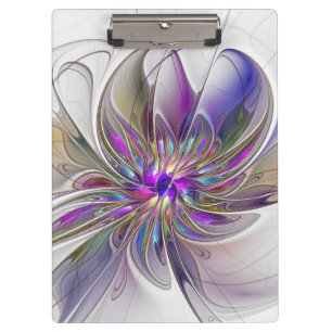 Carpeta De Pinza Arte abstracto fractal de flor energético y colori