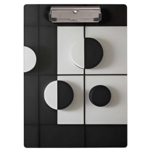 Carpeta De Pinza Arte abstracto geométrico minimalista en blanco y
