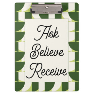 Carpeta De Pinza Arte abstracto geométrico verde blanco