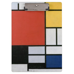Carpeta De Pinza Arte abstracto rojo azul amarillo de Piet Mondrian