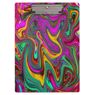 Carpeta De Pinza Arte abstracto rosa caliente marmoleado y verde es
