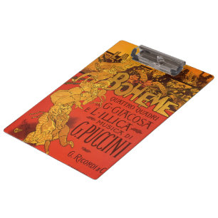 Carpeta De Pinza Arte Antiguo Moderno Música, La Bohème Ópera, 1896
