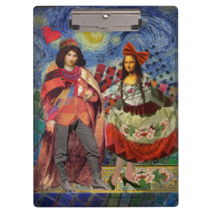 Carpeta De Pinza Arte colorido divertido y romántico de Mona Lisa