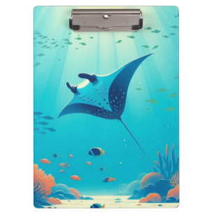 Carpeta De Pinza Arte costero clásico de manta raya