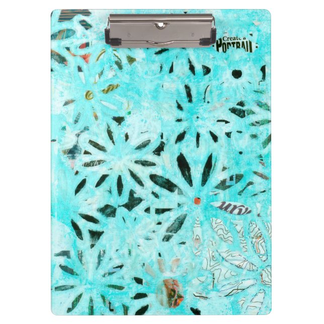 Carpeta De Pinza Arte Daisy de medios mixtos (Anverso)