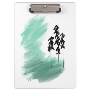 Carpeta De Pinza arte de árbol verde escandinavo simple moderno men