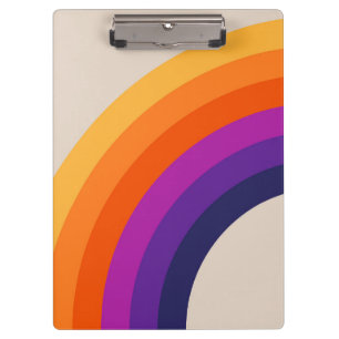 Carpeta De Pinza Arte de arcoiris de estilo retro colorido