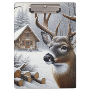 Carpeta De Pinza Arte de ciervo/macho cabrío de invierno